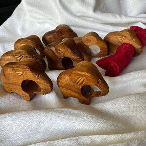 Elephant Herd Napkin Rings (8)